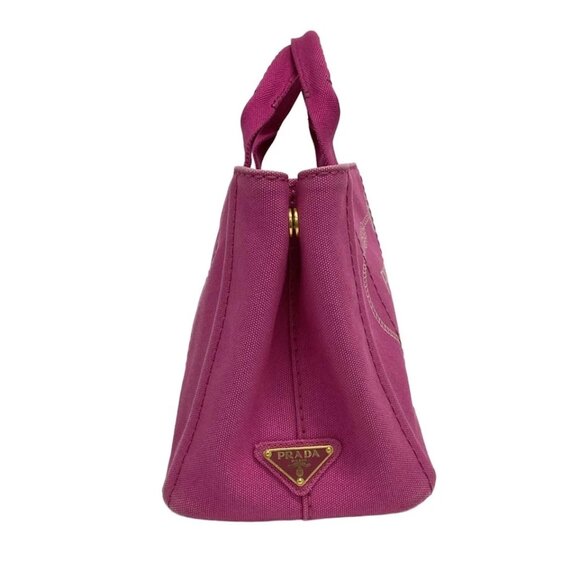 PRADA Canapa - Pink Canvas Tote Bag 332-062425 - Picture 4 of 10
